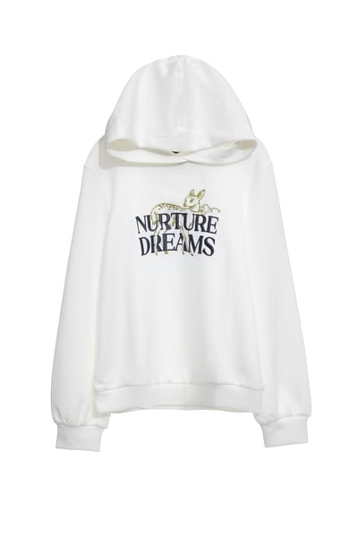 綴梅花鹿刺繡連帽上衣