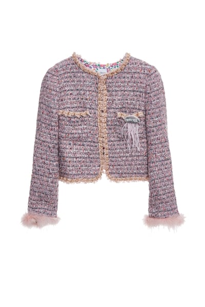 小香風銀蔥花呢紗外套