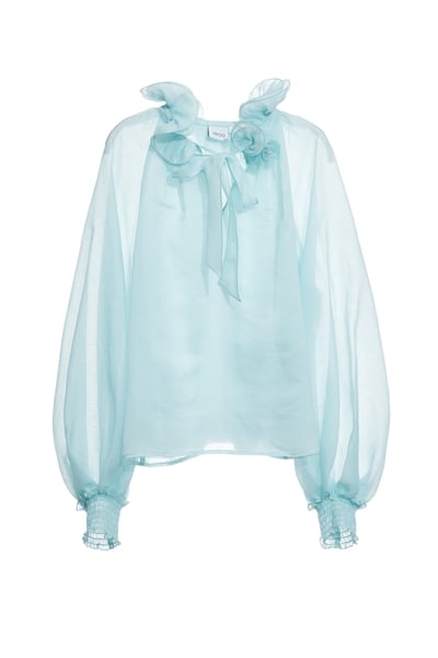 海藍寶石荷葉領上衣