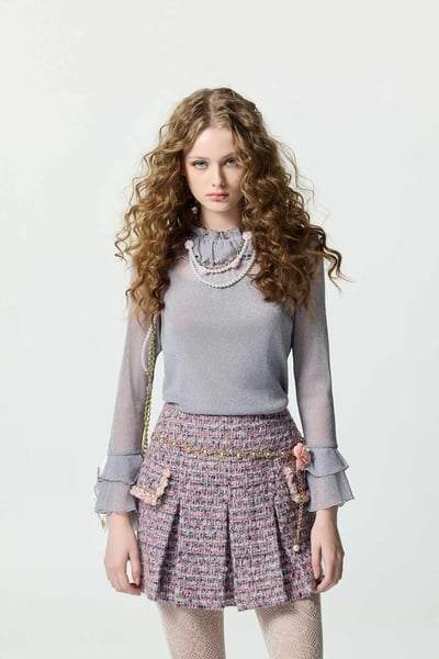 自帶銀蔥光澤感單品上衣