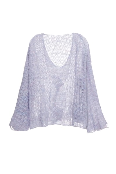 柔紫色五彩針織上衣