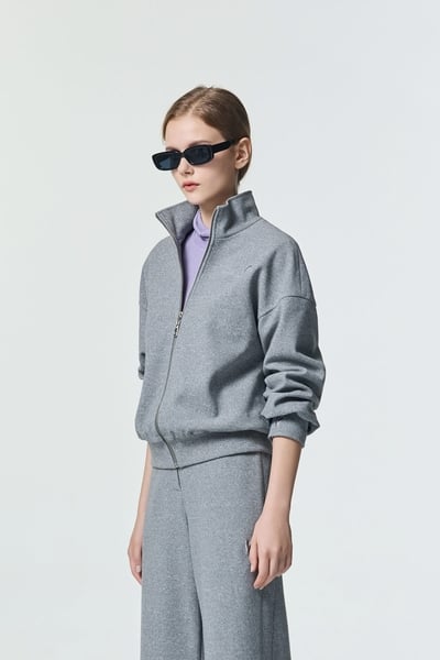 安靜灰簡約休閒外套