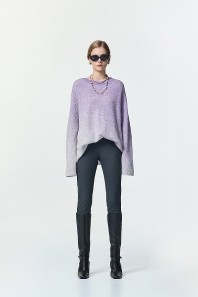 簡約顯瘦開衩合身褲