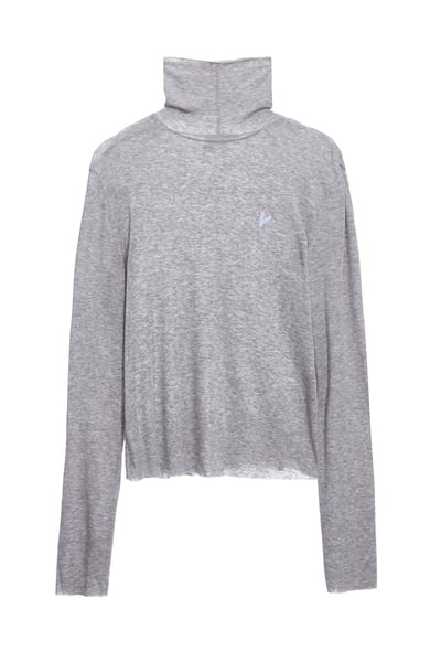 極簡天絲羊毛高領上衣