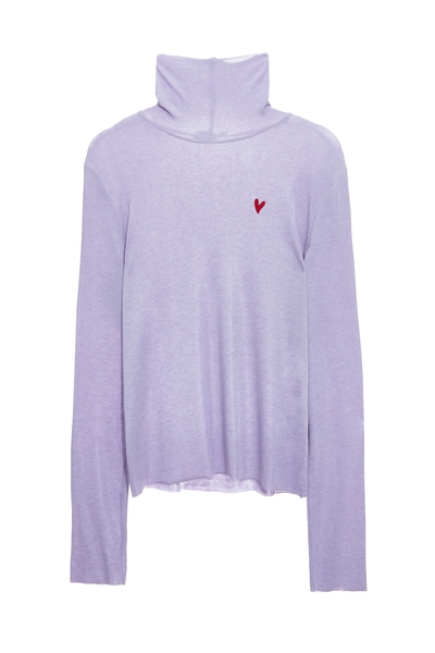 極簡天絲羊毛高領上衣